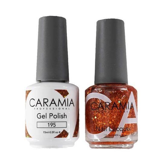  Caramia Gel Nail Polish Duo - 195 Glitter Orange Colors by Gelixir sold by DTK Nail Supply