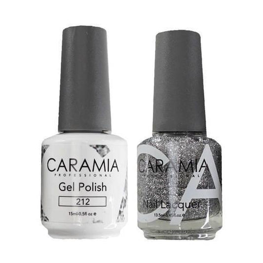 Caramia Gel Nail Polish Duo - 212 Silver Glitter Colors by Gelixir sold by DTK Nail Supply