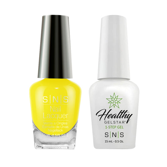 SNS CS24 Radioactive Lemondrop - SNS Gel Polish & Matching Nail Lacquer Duo Set - 0.5oz