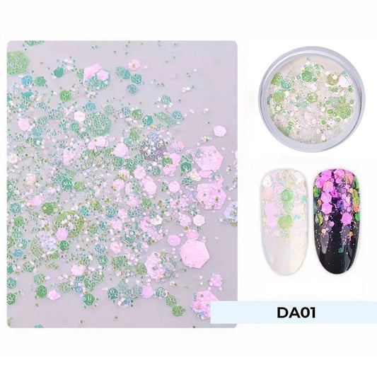 LDS Glitter Nail Art  - DA01 - Green Ash - 0.5 oz