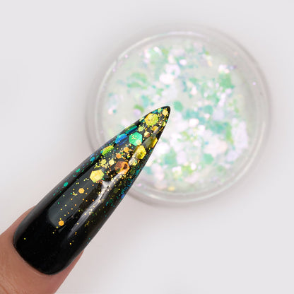 LDS UV Glitter Nail Art  - DA01 - Green Ash - 0.5 oz