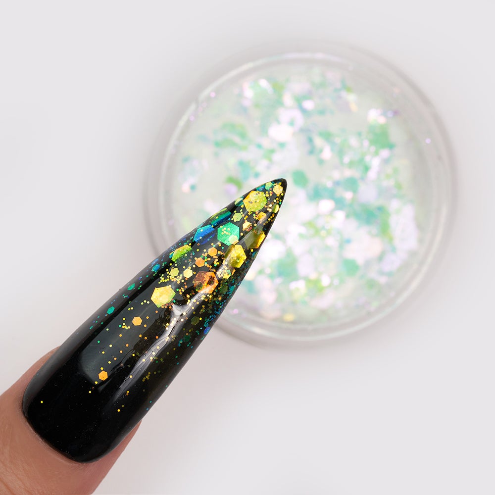 LDS UV Glitter Nail Art  - DA01 - Green Ash - 0.5 oz