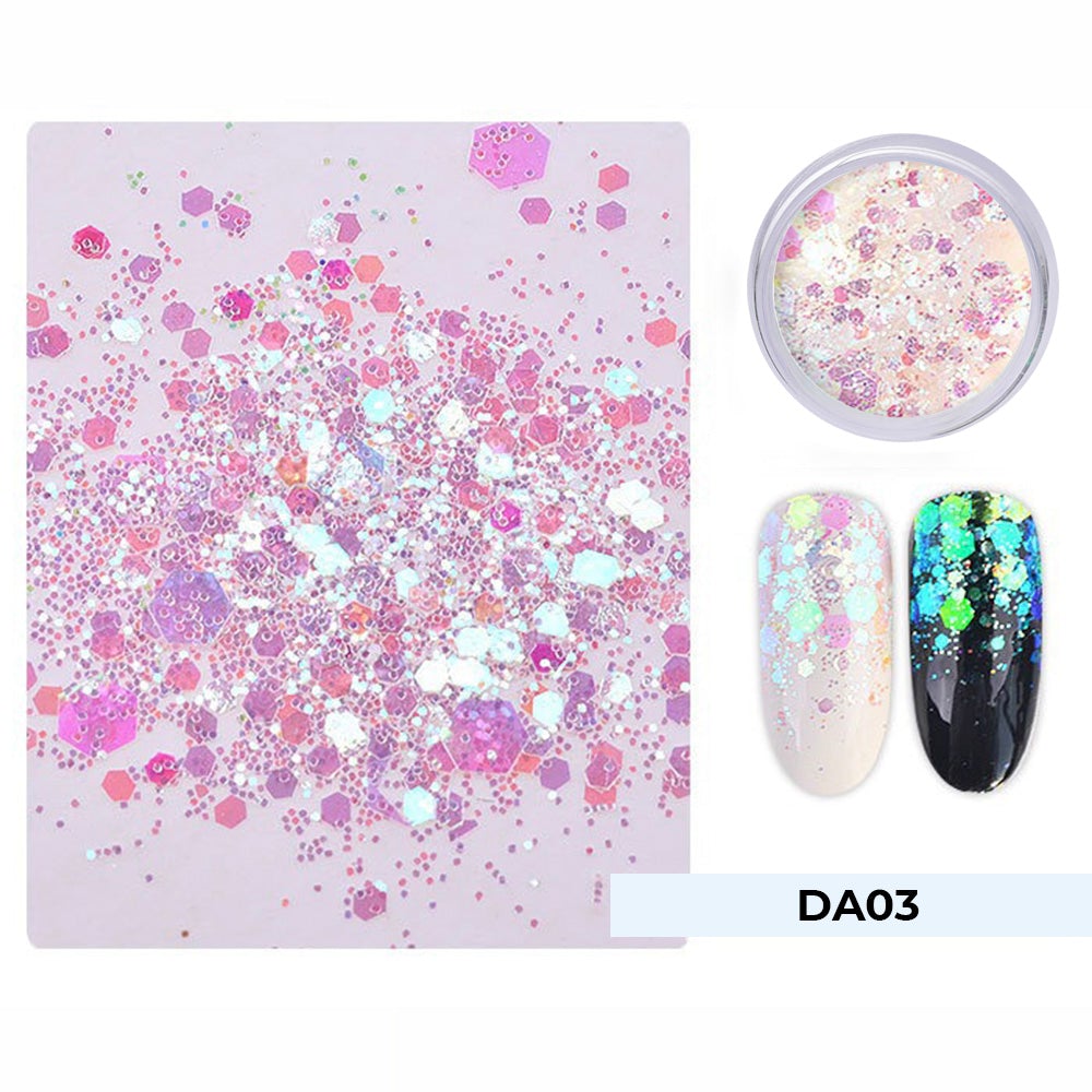 LDS Glitter Nail Art (6 colors): DA01 - DA06 - 0.5 oz