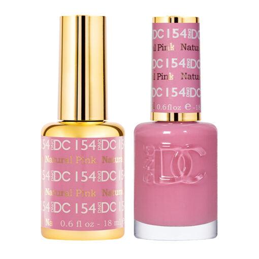 DND DC 154 Natural Pink  - DND DC Gel Polish & Matching Nail Lacquer Duo Set