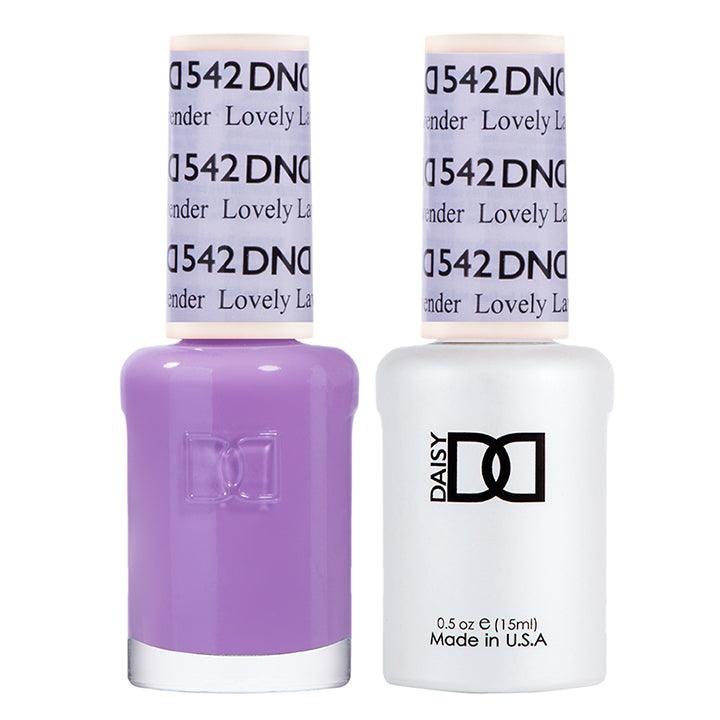 DND 542 Lovely Lavender - DND Gel Polish & Matching Nail Lacquer Duo Set - 0.5oz - DTK Nail Supply