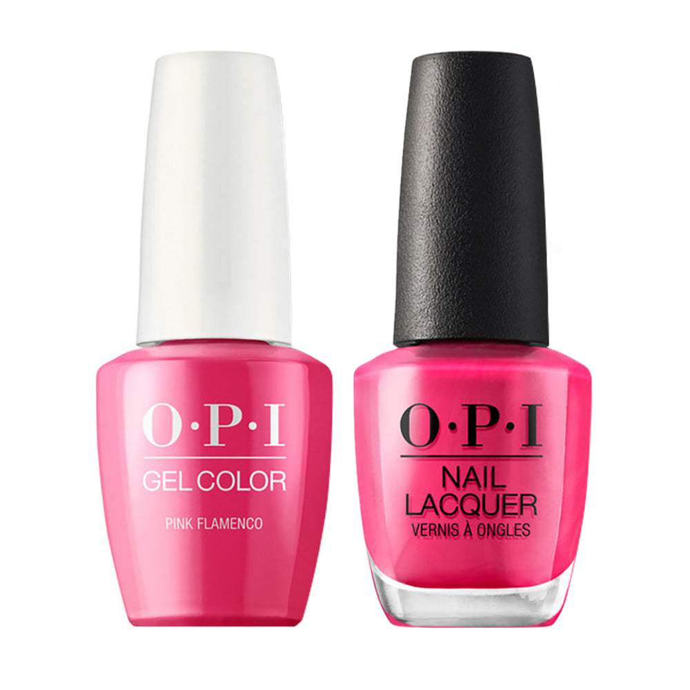 OPI E44 Pink Flamenco - Gel Polish & Matching Nail Lacquer Duo Set 0.5oz