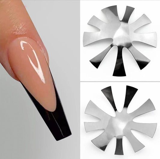 Easy French Smile Cut V Line Almond Shape Tips Manicure Edge Trimmer Nail Cutter Acrylic Pink White French Nails
