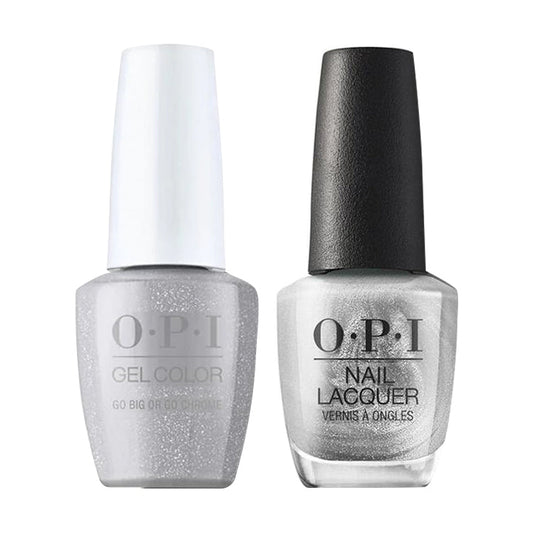 OPI HRP01 Go Big or Go Chrome - Gel Polish & Matching Nail Lacquer Duo Set 0.5oz