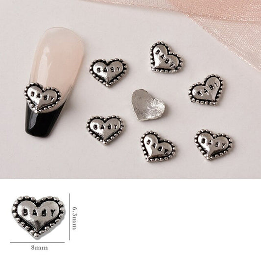  #14B Mixed Retro Nail Charms - Silver by Classy Nail Art sold by DTK Nail Supply