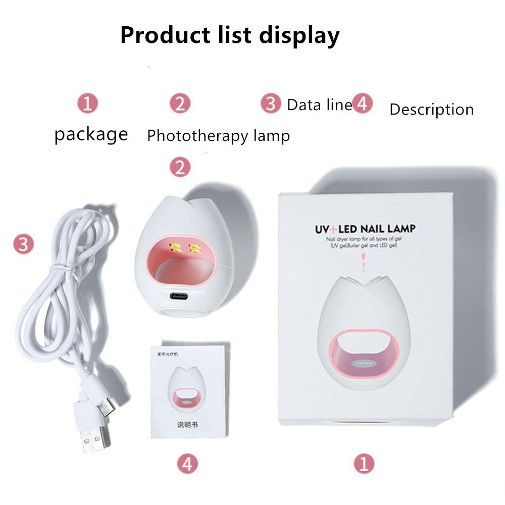 USB Sun Lamp UV LED Therapy Machine Mini Rose Professional Quick-drying Nail Polish Nail Lamp