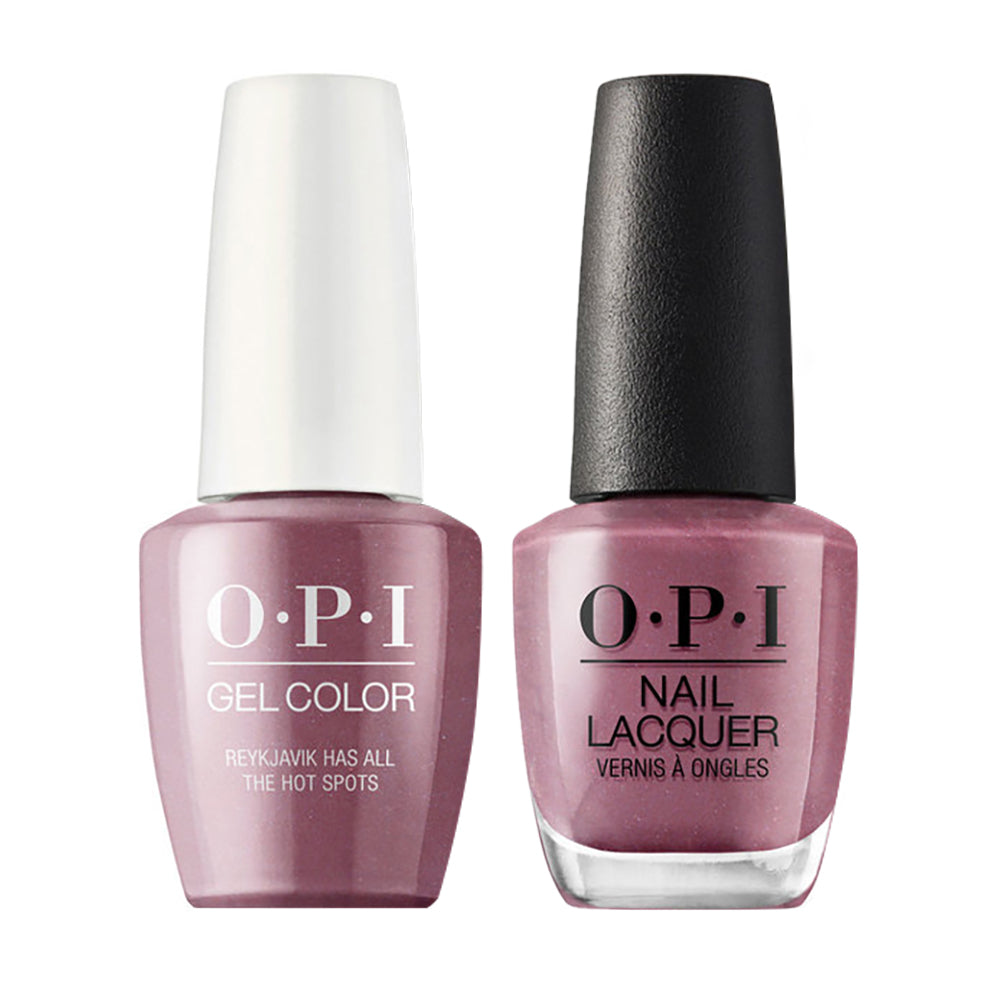 OPI I63 Reykjavik Has All the Hot Spots - Gel Polish & Matching Nail Lacquer Duo Set 0.5oz
