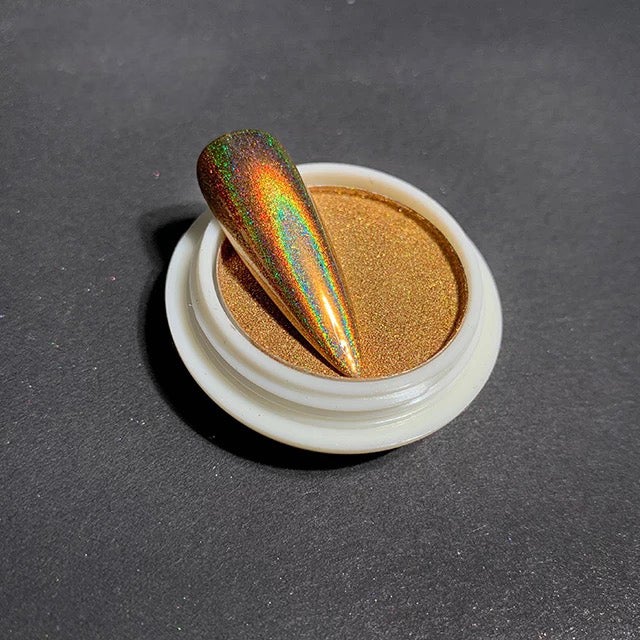 Golden Laser Holographic Chrome Pigment Powder - BJ165