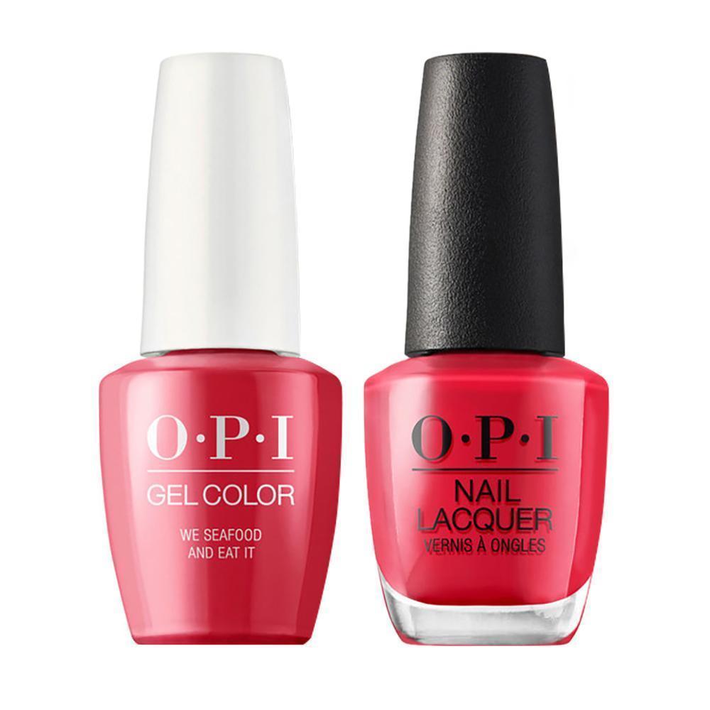 OPI L20 We Seafood and Eat It - Gel Polish & Matching Nail Lacquer Duo Set 0.5oz
