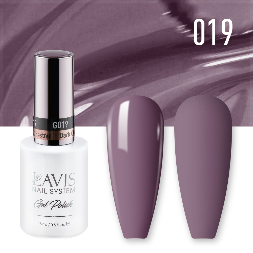 LAVIS 019 Dark Chestnut - Gel Polish & Matching Nail Lacquer Duo Set - 0.5oz