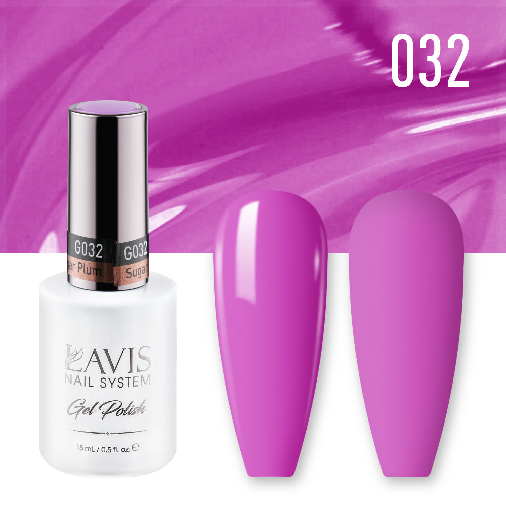 LAVIS 032 Sugar Plum - Gel Polish & Matching Nail Lacquer Duo Set - 0.5oz