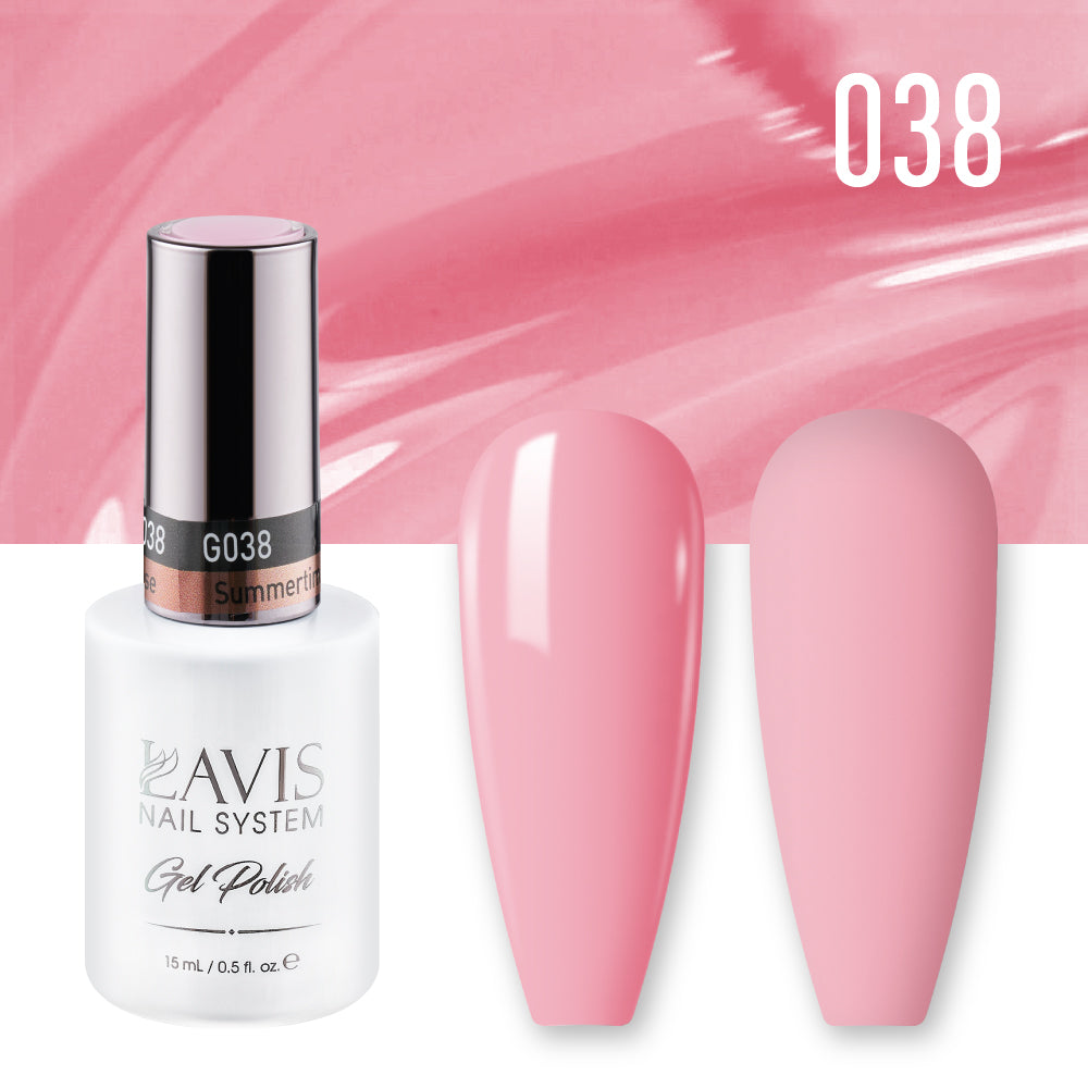 LAVIS 038 Summertime Rose - Gel Polish & Matching Nail Lacquer Duo Set - 0.5oz