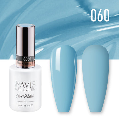 LAVIS 060 Minty Rocks - Gel Polish & Matching Nail Lacquer Duo Set - 0.5oz