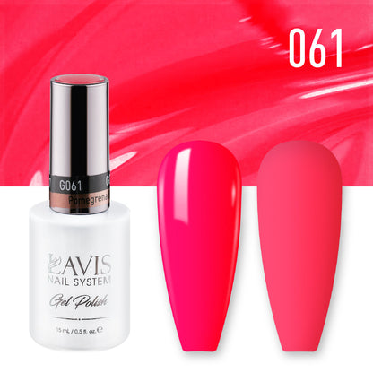 LAVIS 061 Pomegrenadine - Gel Polish & Matching Nail Lacquer Duo Set - 0.5oz