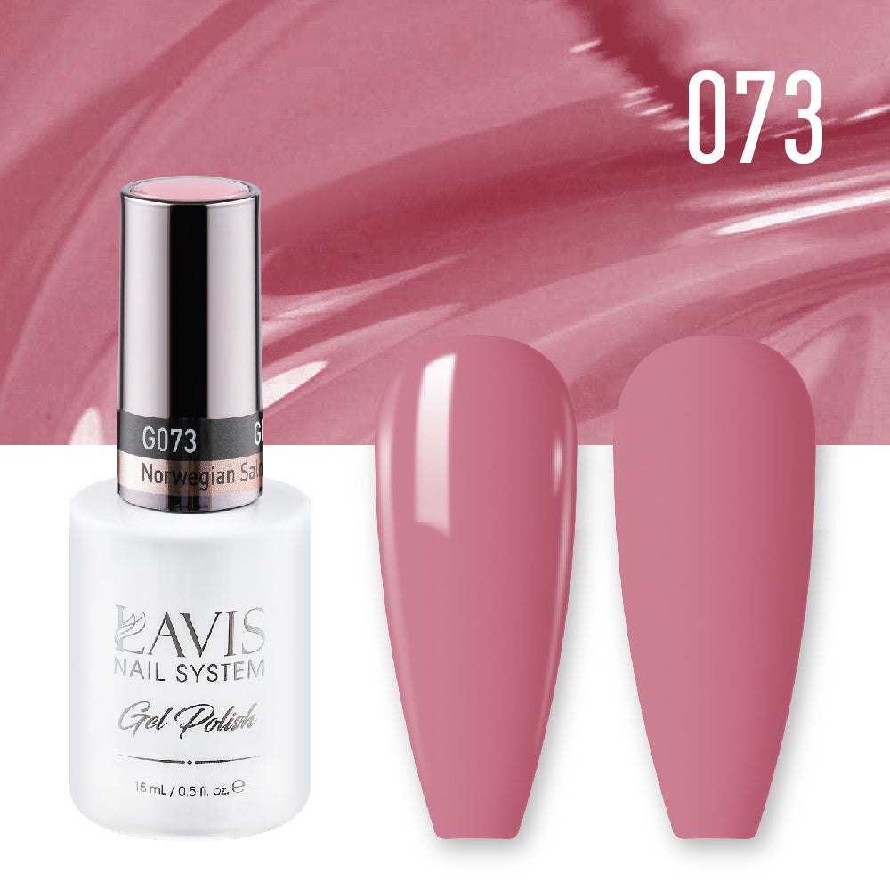 LAVIS 073 Norwegian Salmon - Gel Polish & Matching Nail Lacquer Duo Set - 0.5oz