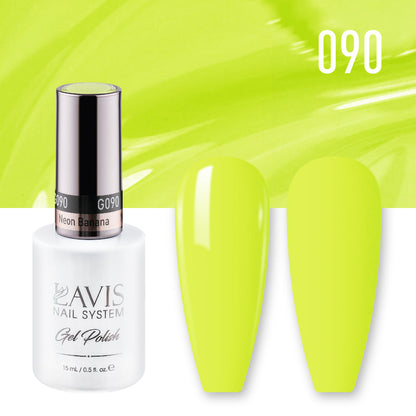 LAVIS 090 Neon Banana - Gel Polish & Matching Nail Lacquer Duo Set - 0.5oz