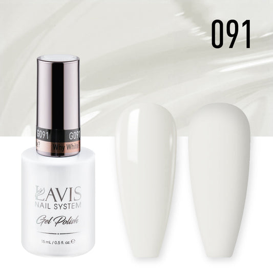 LAVIS 091 Why White? - Gel Polish & Matching Nail Lacquer Duo Set - 0.5oz