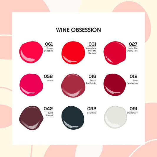 9 Lavis Holiday Gel Nail Polish Collection - WINE OBSESSION - 012; 016; 027; 031; 042; 058; 061; 091; 092