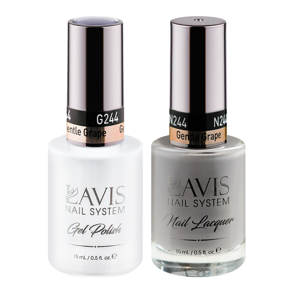 LAVIS 244 Mahogany - Gel Polish & Matching Nail Lacquer Duo Set - 0.5oz