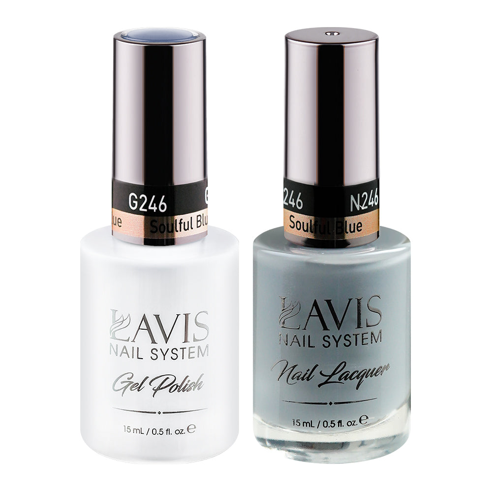 LAVIS 246 Euphoric Lilac - Gel Polish & Matching Nail Lacquer Duo Set - 0.5oz