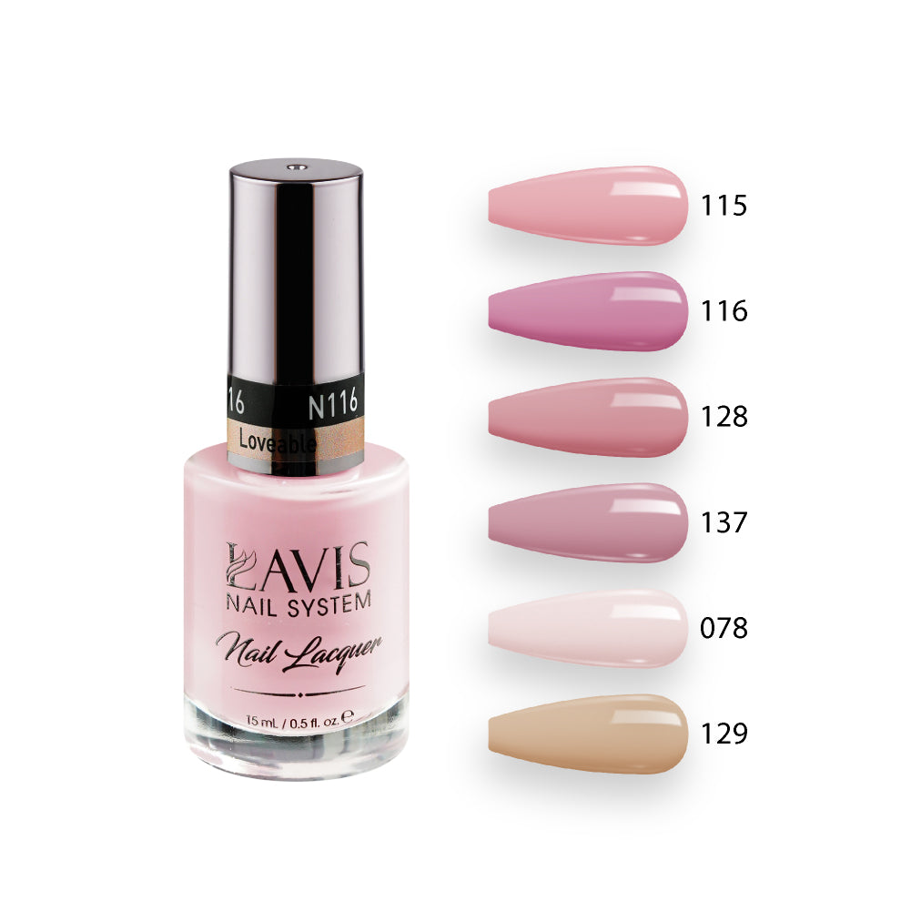Lavis Healthy Nail Lacquer  Set N2 (6 colors) : 115, 116, 128, 137, 078, 129
