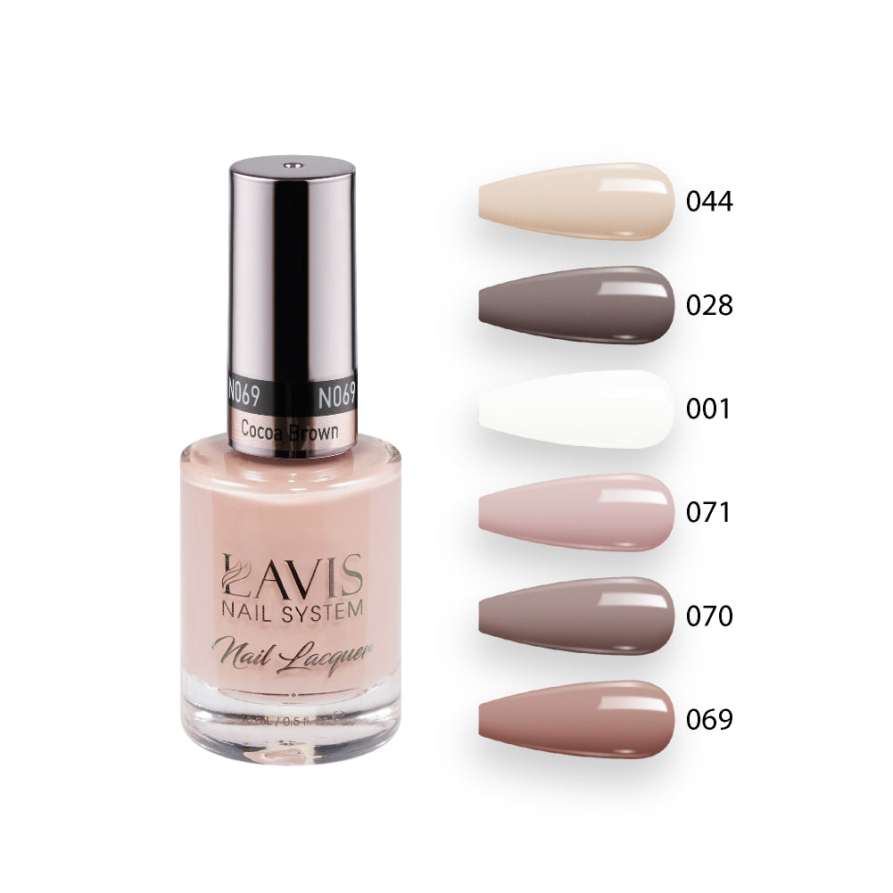 Lavis Healthy Nail Lacquer  Set N4 (6 colors) : 044, 028, 001, 071, 070, 069