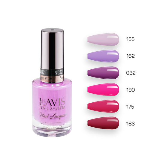 Lavis Healthy Nail Lacquer  Set N7 (6 colors) : 155, 162, 032, 190, 175, 163