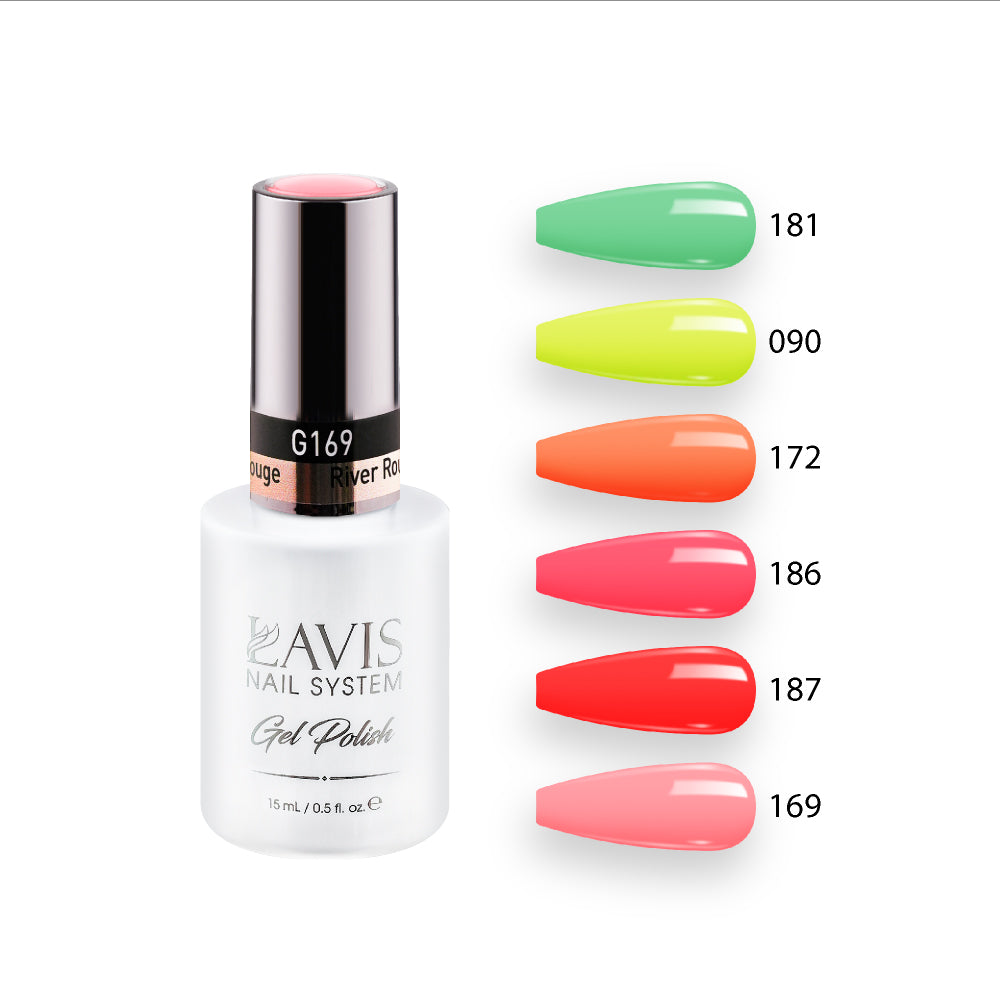 Lavis Gel Summer Color Set G11 (6 colors) : 181, 090, 172, 186, 187, 169