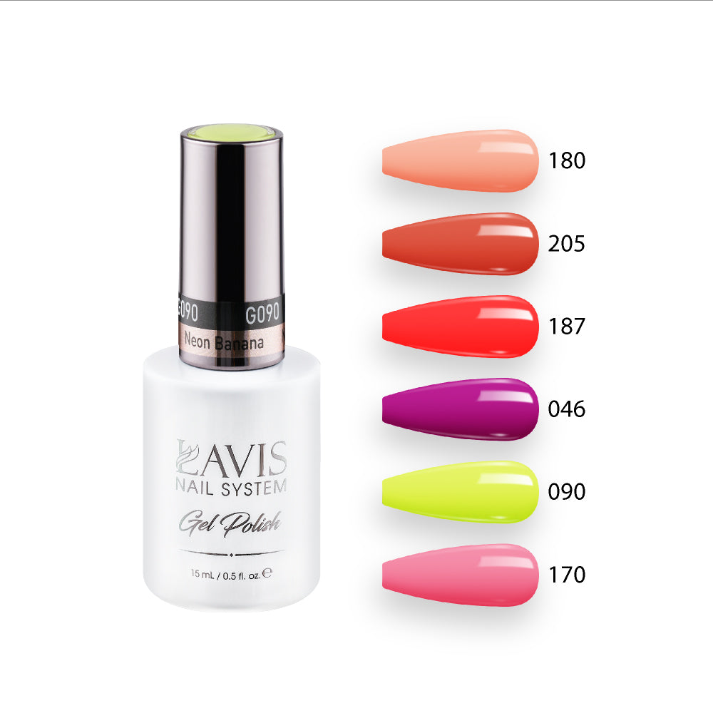 Lavis Gel Summer Color Set G5 (6 colors) : 180, 205, 187, 046, 090, 170