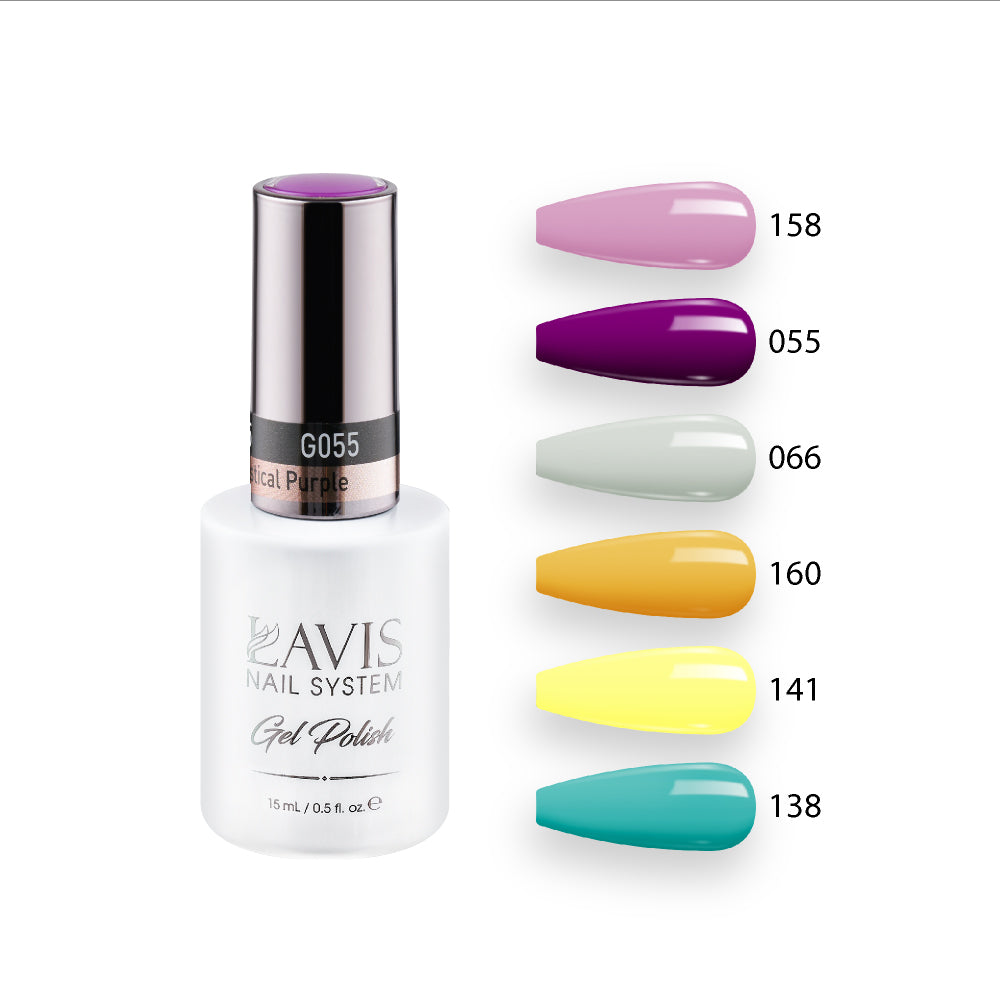 Lavis Gel Summer Color Set G6 (6 colors) : 158, 055, 066, 160, 141, 138