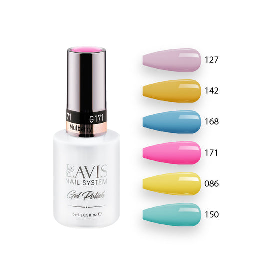 Lavis Healthy Gel Summer Color Set G9 (6 colors) : 127, 142, 168, 171, 086, 150