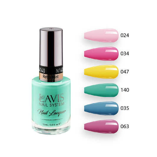 Lavis Healthy Nail Lacquer Summer Set N10 (6 colors) : 024, 034, 047, 140, 035, 063