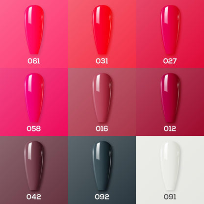 9 Lavis Holiday Gel Nail Polish Collection - WINE OBSESSION - 012; 016; 027; 031; 042; 058; 061; 091; 092