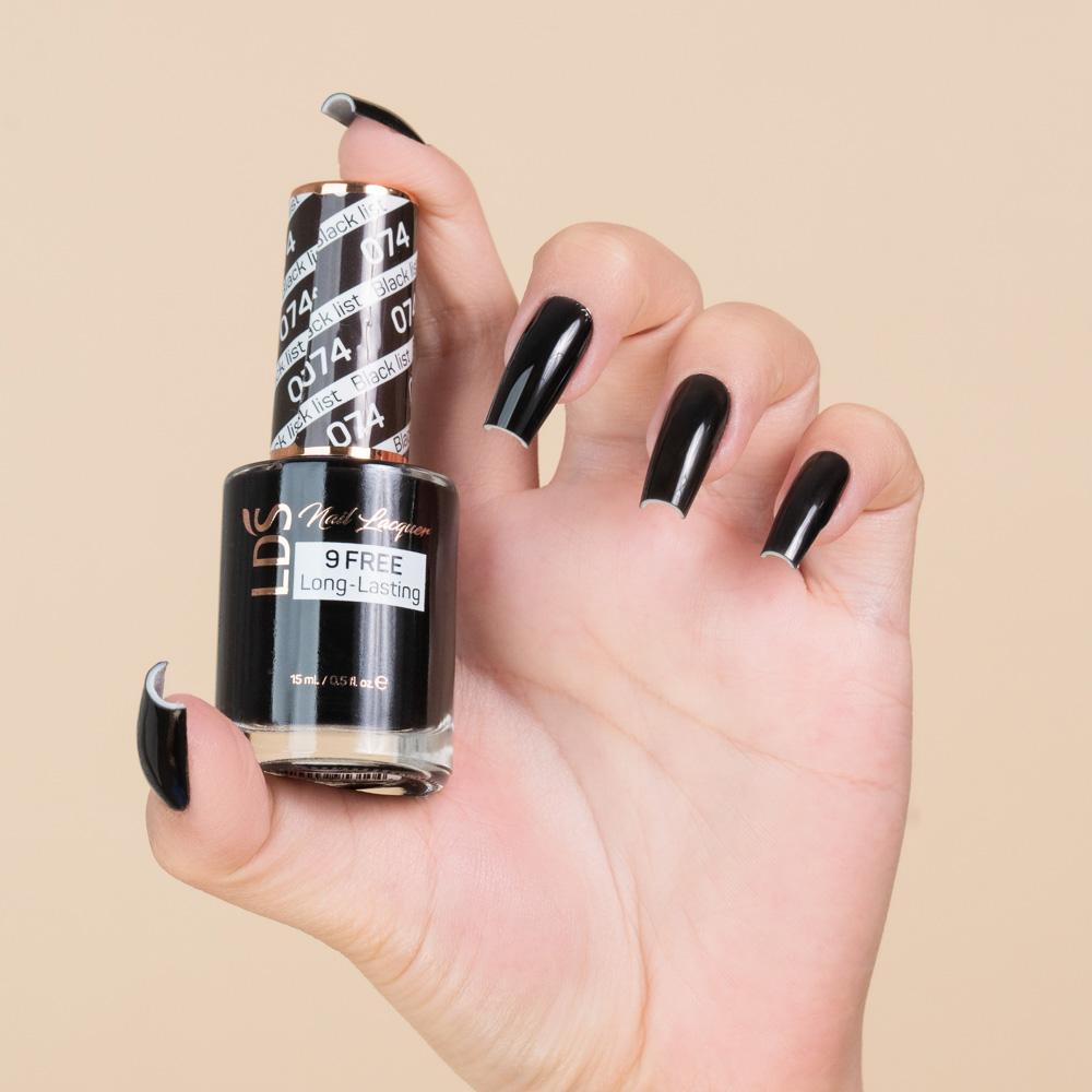 LDS 074 Black List - LDS Gel Polish & Matching Nail Lacquer Duo Set - 0.5oz