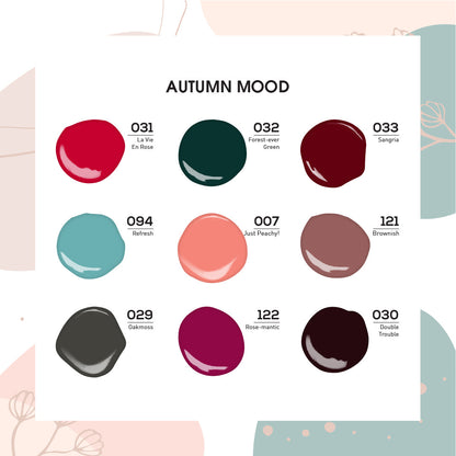 9 LDS Holiday Healthy Gel Nail Polish Collection - WINTER MOOD - 007; 029; 030; 031; 032; 033; 094; 121; 122