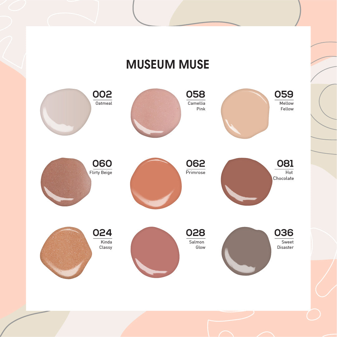 MUSEUM MUSE - LDS Holiday Healthy Nail Lacquer Collection: 002; 024; 028; 036; 058; 059; 060; 062; 081