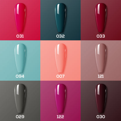 9 LDS Holiday Healthy Gel Nail Polish Collection - WINTER MOOD - 007; 029; 030; 031; 032; 033; 094; 121; 122