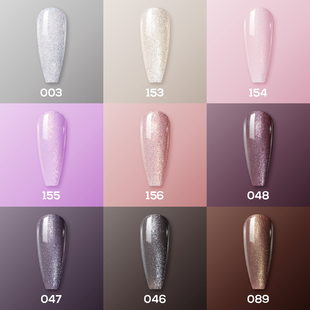 9 LDS Holiday Healthy Gel Nail Polish Collection - SOFT GLAM - 003; 046; 047; 048; 089; 153; 154; 155; 156