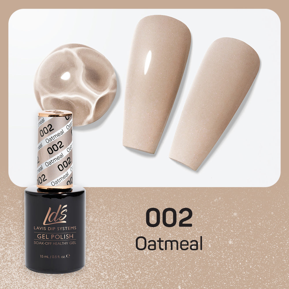 LDS 002 Oatmeal - LDS Healthy Gel Polish & Matching Nail Lacquer Duo Set - 0.5oz