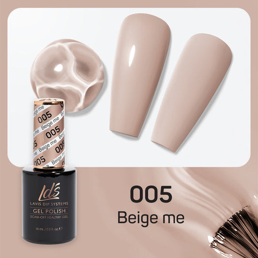 LDS 005 Beige Me - LDS Healthy Gel Polish & Matching Nail Lacquer Duo Set - 0.5oz