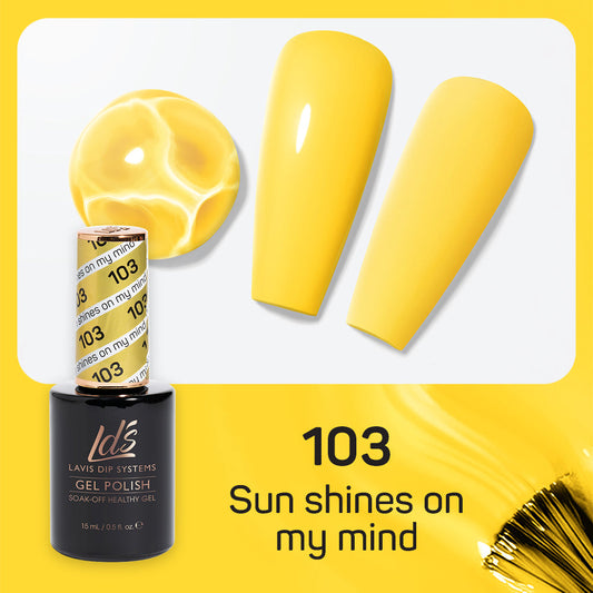 LDS 103 Sun Shines On My Mind - LDS Healthy Gel Polish & Matching Nail Lacquer Duo Set - 0.5oz