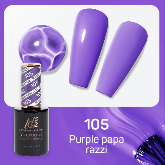LDS 105 Purple Papa Razzi - LDS Healthy Gel Polish 0.5oz