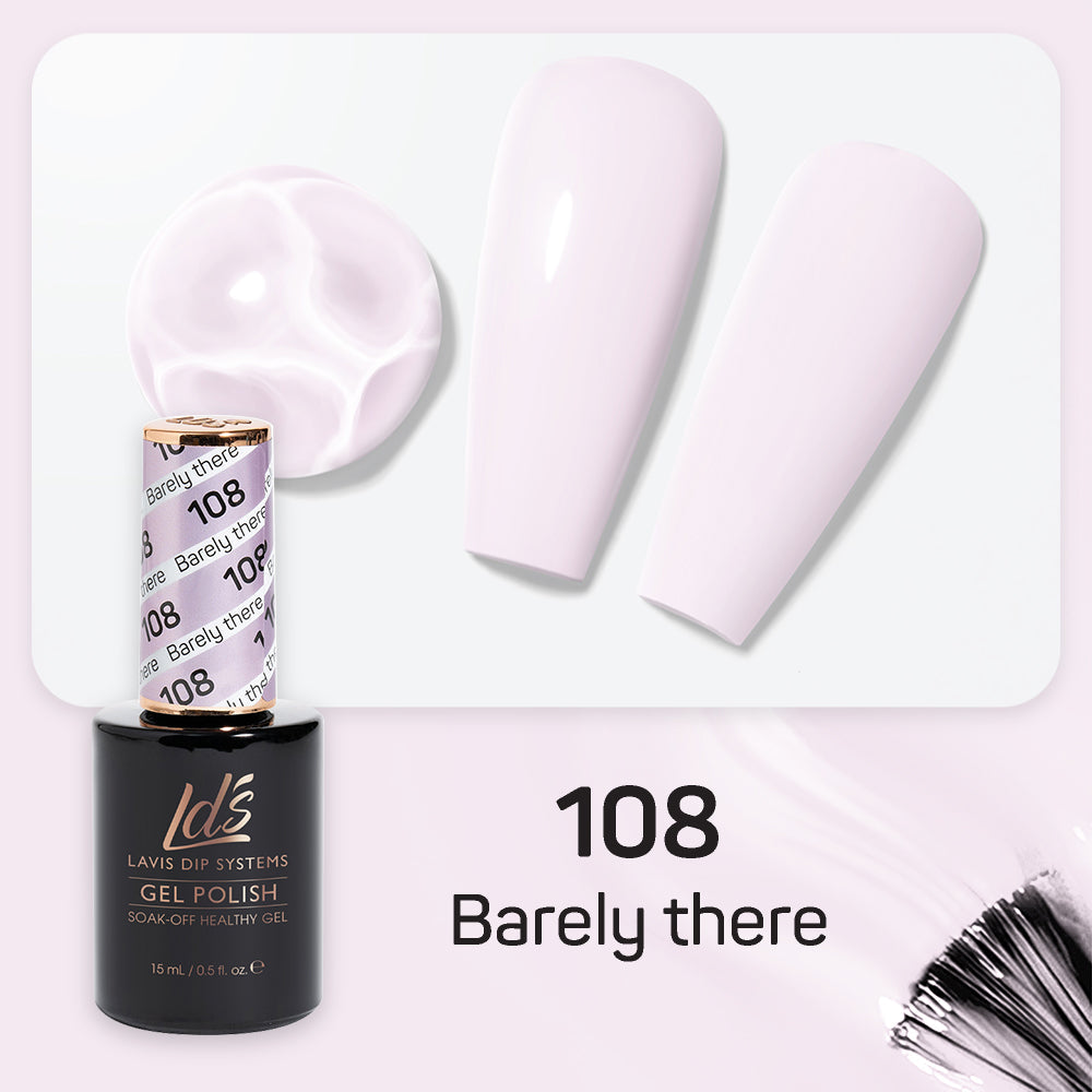 LDS 108 Barely There - LDS Healthy Gel Polish & Matching Nail Lacquer Duo Set - 0.5oz