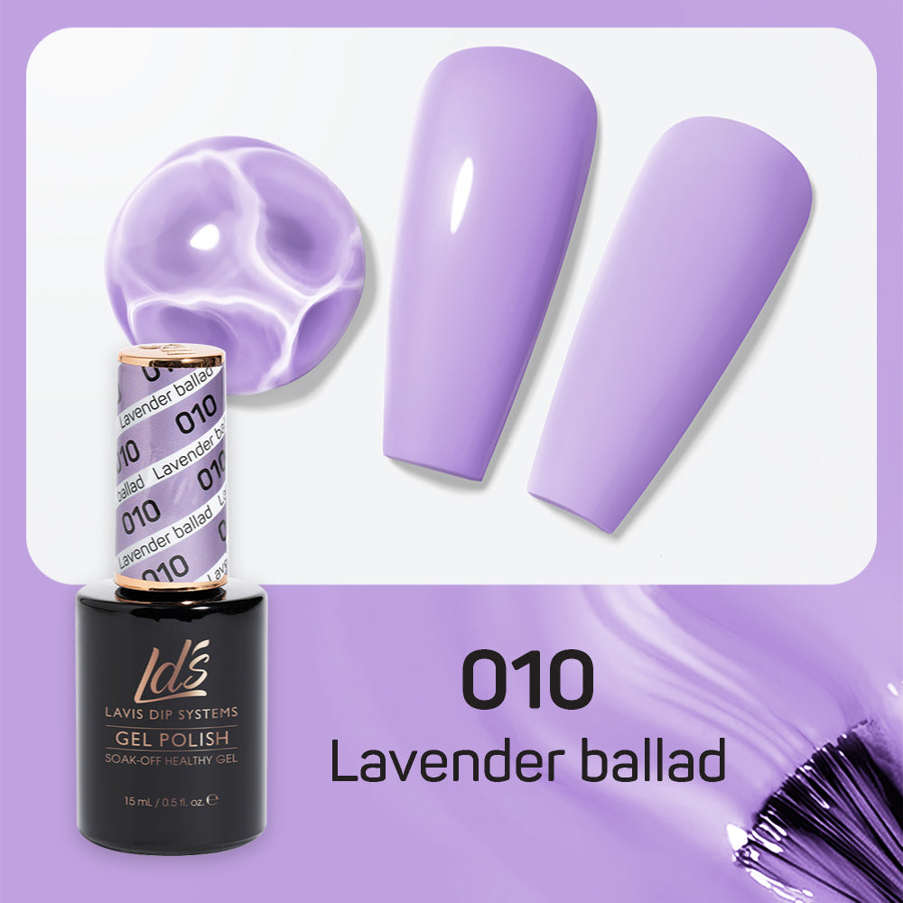 LDS 010 Lavender Ballad - LDS Healthy Gel Polish & Matching Nail Lacquer Duo Set - 0.5oz