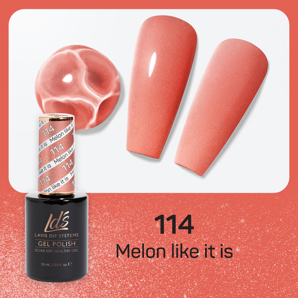 LDS 114 Melon Like It Is - LDS Healthy Gel Polish & Matching Nail Lacquer Duo Set - 0.5oz