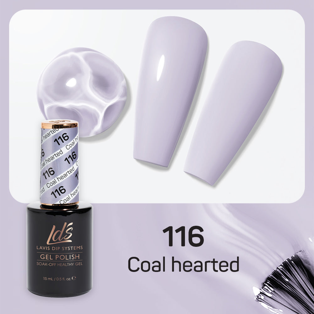 LDS 116 Coal Hearted - LDS Healthy Gel Polish & Matching Nail Lacquer Duo Set - 0.5oz